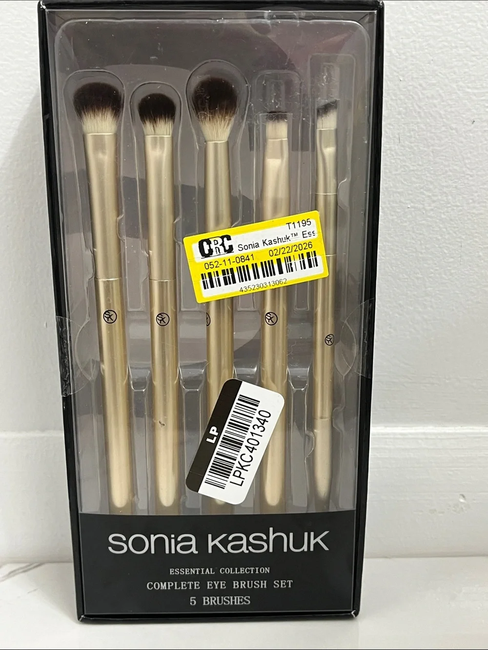 Sonia Kashuk essential collection complete eye brush set lot of 5 brushes gold